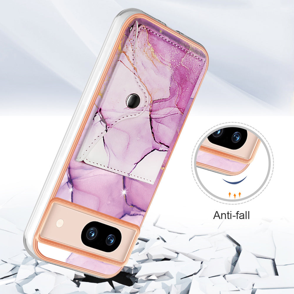 YB Leather Coating Series-9 for Google Pixel 8a Case IMD Pattern Card Holder Kickstand Phone Cover YB Leather Coating Series-9 for Google Pixel 8a Case IMD Pattern Card Holder Kickstand Phone Cover